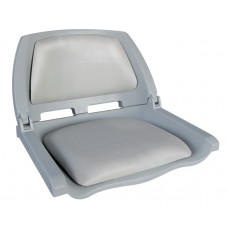 Сиденье пластмассовое складное с подложкой Molded Fold-Down Boat Seat, серое (уц)