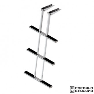 Трап дайверский телескопический складной, 3 черных ступени (ширина 450 мм.)