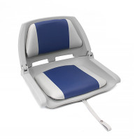 Сиденье пластмассовое складное с подложкой Molded Fold-Down Boat Seat,серо-голубое