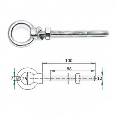 Рым-болт с проушиной 10х100мм Рым-болт с проушиной 10х100мм