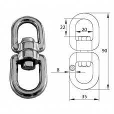 Вертлюг петля-петля 8мм Вертлюг петля-петля 8мм