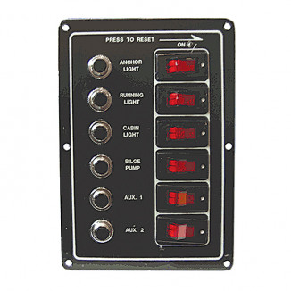 Панель переключателей 6шт вертикальная черная с хромированными вставками