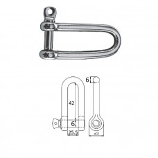 Скоба такелажная с винтовым пальцем  6 мм AISI 316 Скоба такелажная с винтовым пальцем  6 мм AISI 316