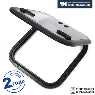 Люк палубный распашной Альбатрос 500x500 (черное исполнение)