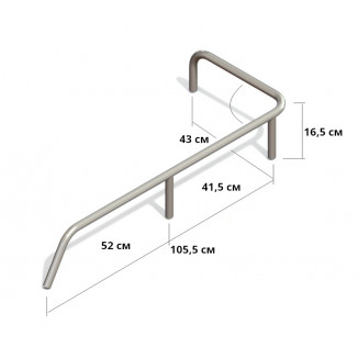 Поручень кормовой левый борт (4 стойки) под заказ (уц)