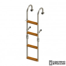 Трап складной с горизонтальным креплением, 4 ступени ироко (ширина 215мм.) Трап складной с горизонтальным креплением, 4 ступени ироко (ширина 215мм.)