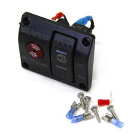 Панель управления для осушительного насоса с сигнализацией (ручной-выкл-авто) 12/24В, пластик Панель управления для осушительного насоса с сигнализацией (ручной-выкл-авто) 12/24В, пластик