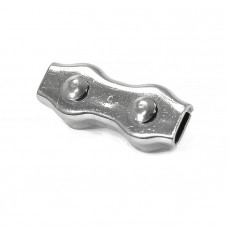 Зажим для тросов двойной нерж.сталь 5 мм. Зажим для тросов двойной нерж.сталь 5 мм.