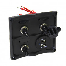 Панель переключателей 3шт с разъемом USB NEKEKE Панель переключателей 3шт с разъемом USB NEKEKE