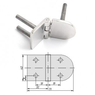 Петля неразъемная 69х40х4 мм М6х35 Петля неразъемная 69х40х4 мм М6х35