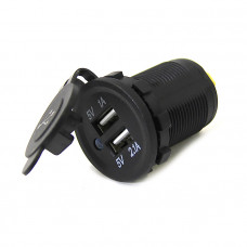 Панель с двойным USB разъемом и подсветкой NEKEKE 12-24V Панель с двойным USB разъемом и подсветкой NEKEKE 12-24V