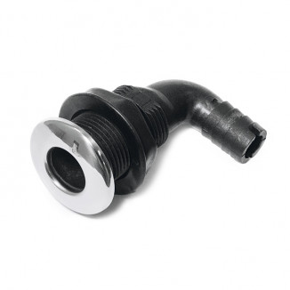 Стакан дренажный угловой SUNFINE 19мм с нержавеющей накладкой, основание пластик