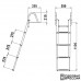 Трап телескопический с поручнем, 4 серых ступеней (ширина 350 мм.)