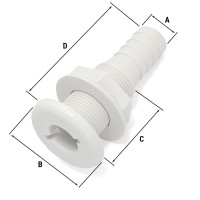 Стакан дренажный 19мм с гайкой, пластмасса Стакан дренажный 19мм с гайкой, пластмасса