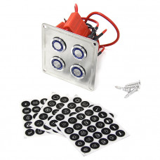 Панель управления 4‑кнопочная 15А с LED‑подсветкой (вкл/выкл), AISI304