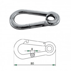Гак-карабин с проушиной  8х80мм Гак-карабин с проушиной  8х80мм
