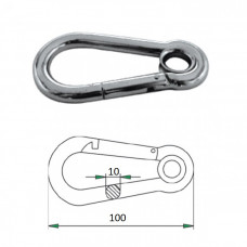 Гак-карабин с проушиной 10х100 Гак-карабин с проушиной 10х100