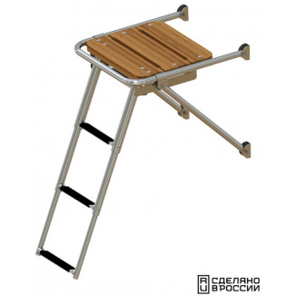 Платформа кормовая с трапом 3 ступени черные