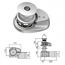Лебедка якорная "X2" с барабаном, 1000Вт, 12В, цепь 6мм Лебедка якорная "X2" с барабаном, 1000Вт, 12В, цепь 6мм