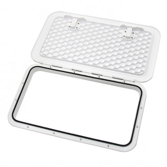 Крышка рундука SEAFLO 353x606 мм с замком, белый пластик