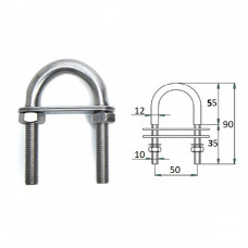 Рым-болт с двойной планкой 10х90м Рым-болт с двойной планкой 10х90м