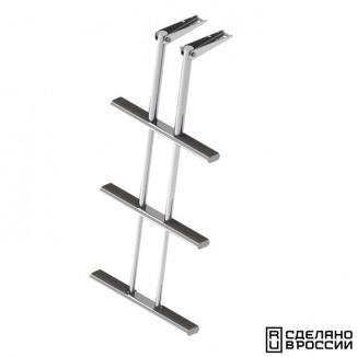 Трап дайверский телескопический складной, 3 серых ступени (ширина 450 мм.)