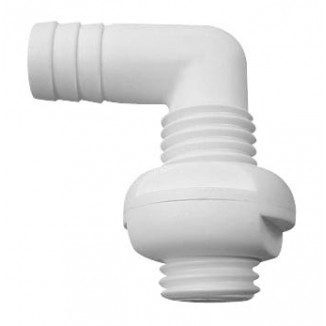 Разъем водосброса угловой под шланг 19 мм Разъем водосброса угловой под шланг 19 мм