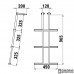 Трап дайверский телескопический складной, 3 белых ступени (ширина 450 мм.)