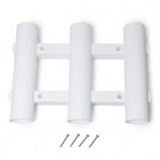 Держатель спиннинга SUNFINE тройной 50мм, белый пластик Держатель спиннинга SUNFINE тройной 50мм, белый пластик