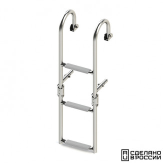 Трап складной с горизонтальным креплением, 3 серых ступени (ширина 220 мм.)