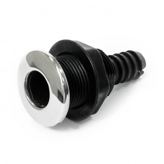 Стакан дренажный SUNFINE 19мм с нержавеющей накладкой, основание пластик