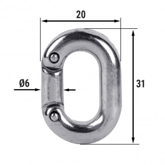 Звено ремонтное для цепи  6мм, нерж. сталь AISI316