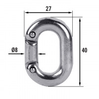 Звено ремонтное для цепи  8мм, нерж. сталь AISI316 Звено ремонтное для цепи  8мм, нерж. сталь AISI316