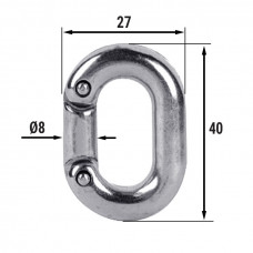 Звено ремонтное для цепи  8мм, нерж. сталь AISI316 Звено ремонтное для цепи  8мм, нерж. сталь AISI316