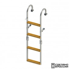 Трап складной с горизонтальным креплением, 4 ступени ироко (ширина 250мм.) Трап складной с горизонтальным креплением, 4 ступени ироко (ширина 250мм.)