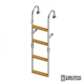 Трап складной с горизонтальным креплением, 4 ступени ироко (ширина 250мм.) Трап складной с горизонтальным креплением, 4 ступени ироко (ширина 250мм.)