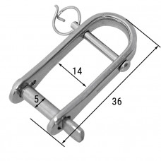 Скоба такелажная с пальцем 5 мм 36х15 AISI 316 Скоба такелажная с пальцем 5 мм 36х15 AISI 316