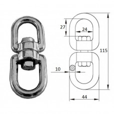 Вертлюг петля-петля 10мм Вертлюг петля-петля 10мм