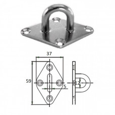 Планка ромб с проушиной 5 мм AISI 304 Планка ромб с проушиной 5 мм AISI 304