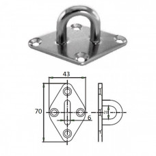 Планка ромб с проушиной 6 мм AISI 304 Планка ромб с проушиной 6 мм AISI 304