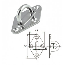 Планка ромб с проушиной 6 мм AISI 304