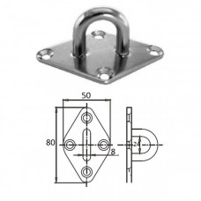 Планка ромб с проушиной 8 мм AISI 304 Планка ромб с проушиной 8 мм AISI 304