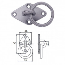 Планка ромб с кольцом 5 мм AISI304 Планка ромб с кольцом 5 мм AISI304