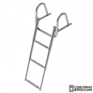 Трап телескопический с поручнем, 3 серых ступени (ширина 350 мм.)