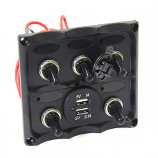 Панель переключателей 5шт с разъемом USB NEKEKE Панель переключателей 5шт с разъемом USB NEKEKE