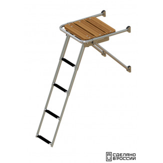 Платформа кормовая с трапом 4 ступени черные