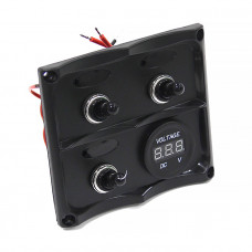 Панель переключателей 3шт с вольтметром NEKEKE Панель переключателей 3шт с вольтметром NEKEKE