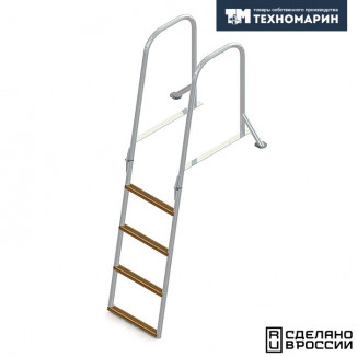 Трап для причальной секции складной, 4 ступени ироко (ширина 400мм.) Трап для причальной секции складной, 4 ступени ироко (ширина 400мм.)
