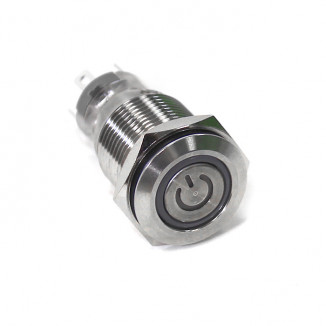 Переключатель кнопочный с фиксацией вкл/выкл синяя подсветка 12-24В NEKEKE