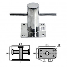 Кнехт одинарный  60,5х135х135мм AISI316 Кнехт одинарный  60,5х135х135мм AISI316